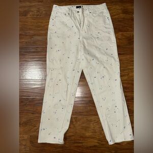 Women's Cream Straight Leg Jeans